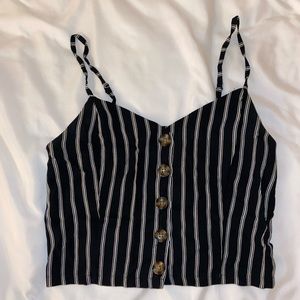 Black and white striped tank top